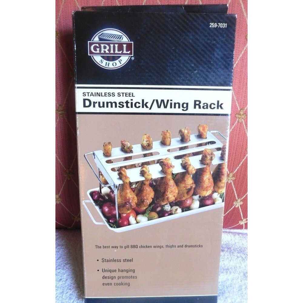 Grill Shop Stainless Steel Drumstick Wing Rack New in Box Grilling BBQ Picnic